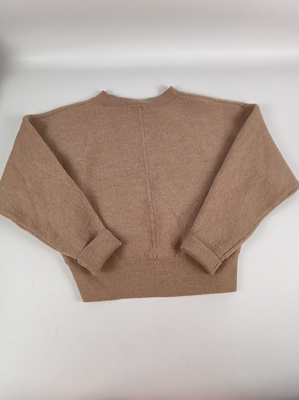 The Reset Scoop Neck Sweater in Camel-Taupe 100 Percent Wool
